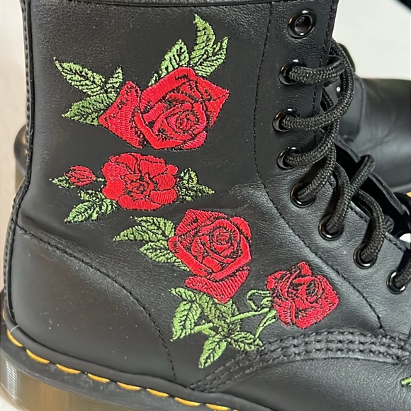 DOC MARTENS 1460 VONDA FLORAL LEATHER LACE UP BOOTS Size 6 - Picture 3 of 11